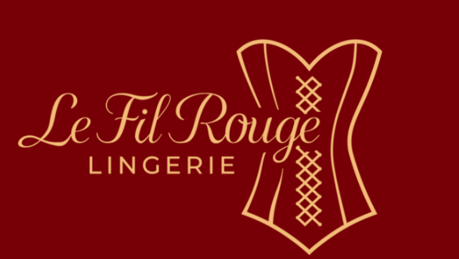 Logo of Le Fil Rouge Lingerie on a red background